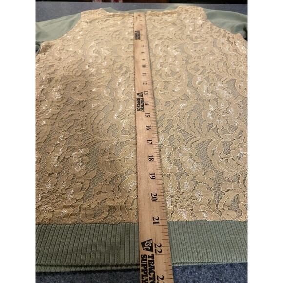 LINEA by Louis Dell'Olio Green Sweater Lace Back XXS elegant Feminine Lined NWT - Picture 7 of 10
